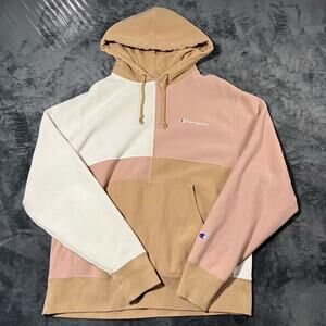 Champion Y2K Hoodie Adult L Multicolor Neapolitan Color Blocking Baggy